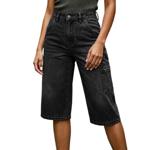 Bermuda baggy denim femme style Y2K confortable pour festivals et sorties