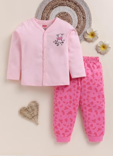 Image of LuvLap Baby Boys & Girls Regular Fit 100% Cotton Half Sleeves Jhabla & Shorts Set Pack of 2