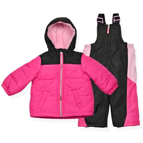 Arctic Quest Little Girls Bib Snow Pants and Ski Jacket Water-Resistant Snowsuit For Kids Winter Jacket For Girls