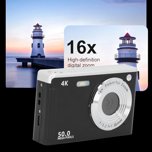 Cámara digital DSLR 50MP 4K con zoom 16X y luz auxiliar miniatura 3