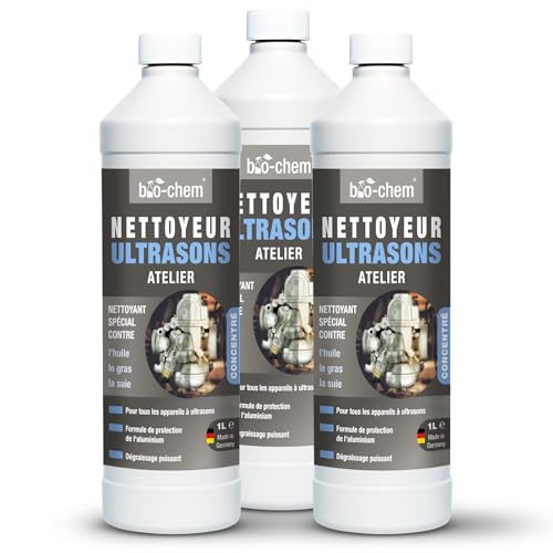 Bio-Chem - Nettoyant ultrasons atelier 3L concentré - Usage professionnel garage et industrie - Produit pour carburateur, pièces mécaniques, composants électroniques