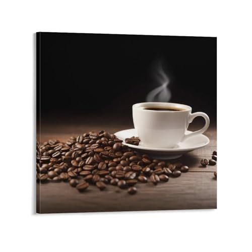 Impression sur toile de café moderne 50x50 cm décoration murale pour bureau