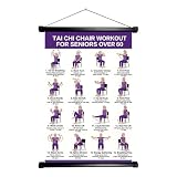 Taichi Trainingsdiagramm für Stuhl, 16 Posen, klarer Druck, Anleitung (evtl