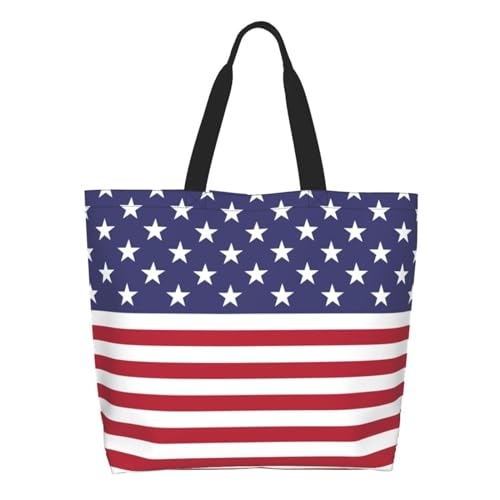 ASYG Cute Flag Tote Bag for Women and Men Reusable Shoulder Bags for Gym, Shopping, Beach,Travel