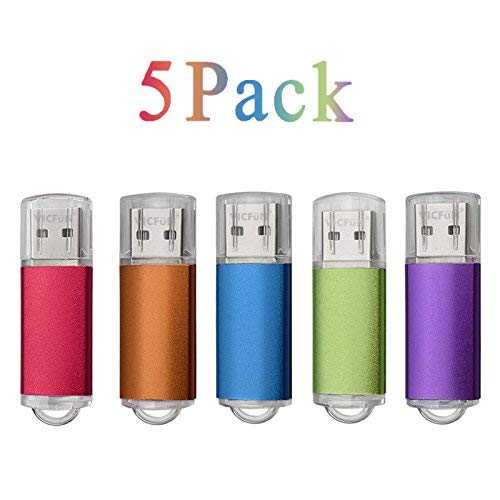 VICFUN 5pcs 4GB USB-Sticks 4GB USB-Flash-Laufwerke 5 Farbe VE (Rot Orange Blau, Grün, Lila) -USB 2.0