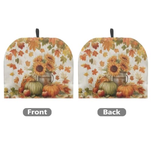 Image of Sunflower Harvest Tea Pot Cozies Fall Teapot Dust Cover Insulation Warmth Breakfast Pot Holder Washable Reusable Table Decoration