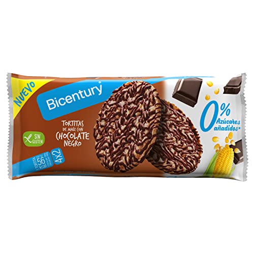 Bicentury Tortita de Maíz con Chocolate Negro 0%, 108g