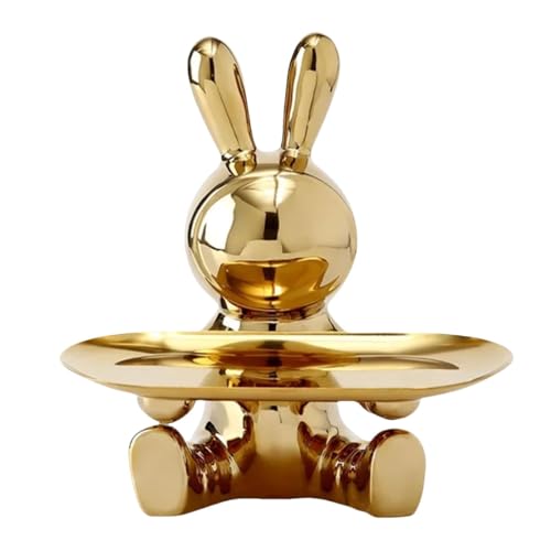 Bandeja de baratijas de conejo de Pascua para mesa de entrada, bandeja de cerámica para decoración de Pascua, bandeja de joyería, decoración de conejo de Pascua, bandejas de llaves para escritorio de