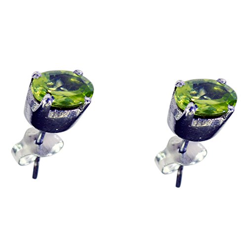 Boucles d'oreilles péridot véritable en argent et chakra pour femme
