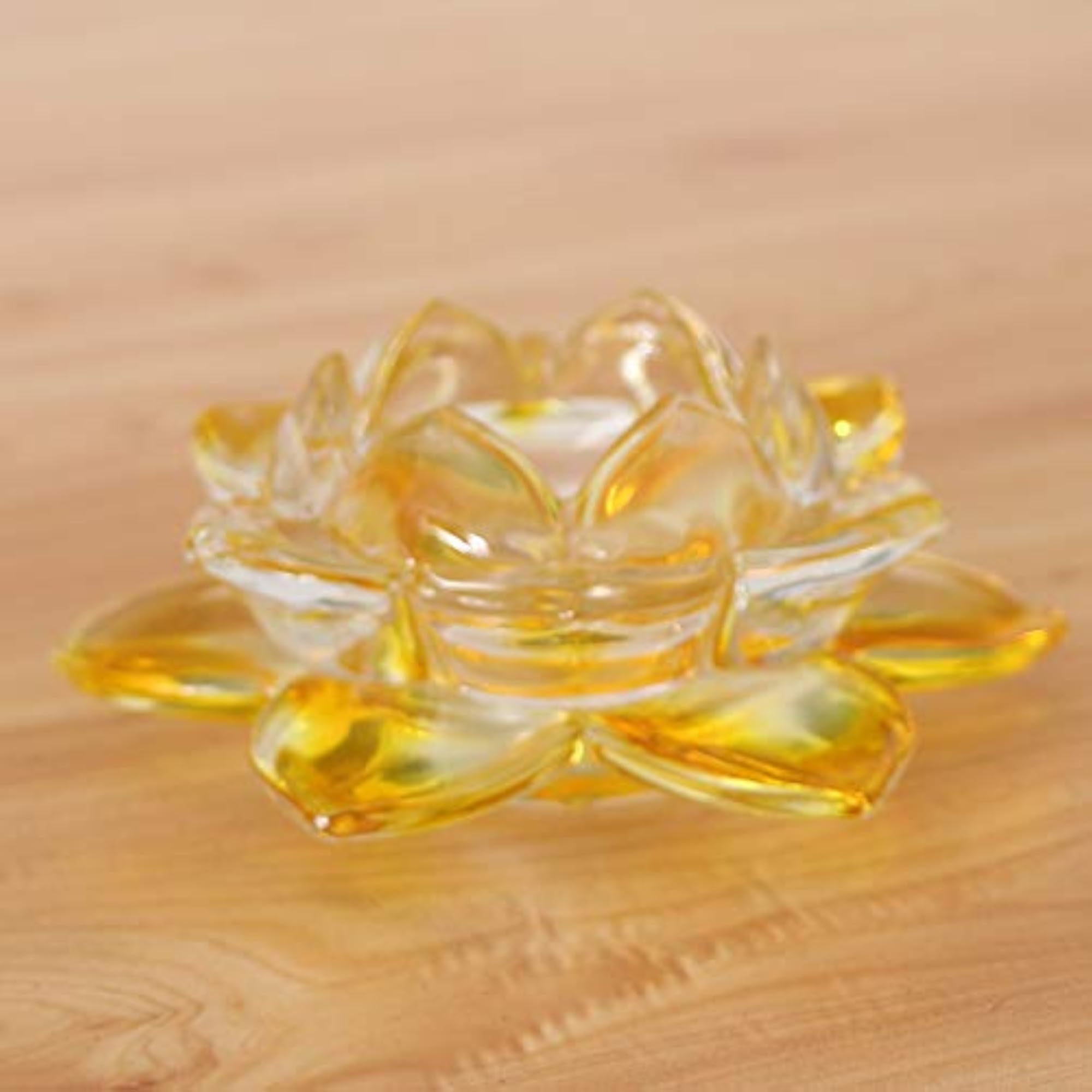 Crystal Gl Lotus Flower Tealight Candle Holder