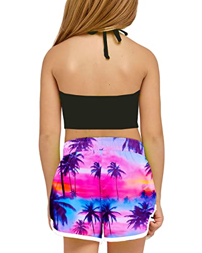 Image of Deerose Kids Hawaiian Swim Board Shorts Quick Dry Active Swim Trunk 5-14 Years