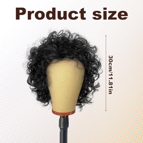 Black Curly Wig for Men Women Men’s Brown Hair Wig Fancy Dress Accessory, Mens Afro Wig, 60s 70s 80s Party Wigs for Men, Disco Pop Hippy, Rock for Costume (Black) - Image 3