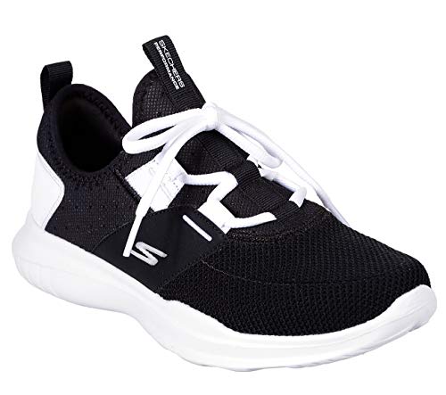 Skechers Women's GO Run Mojo - Enforce Sneaker, Black/White, 9.5