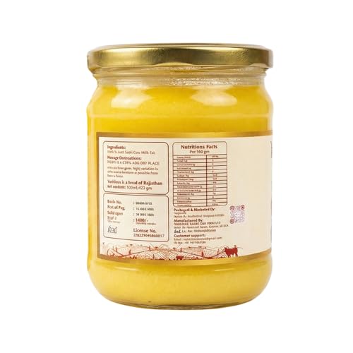 Image of Love of India A2 Ghee 500 ml | Rathi Cow Bilona Ghee | Crafted with Fresh Curd-Churned Cow Milk | Pure Desi Ghee for Everyday Use, Cooking, Tadkas & Puja