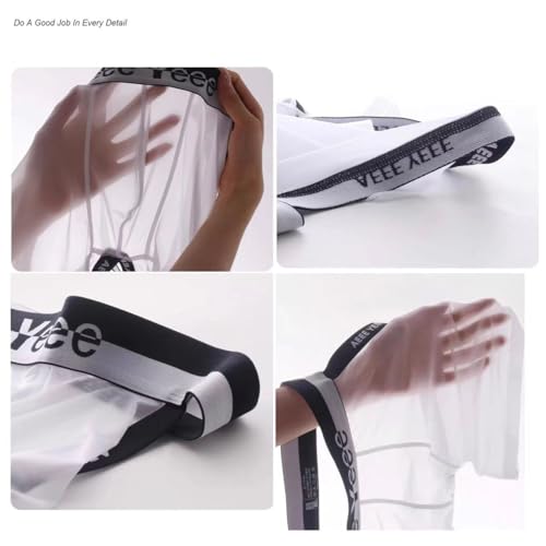 Men's transparent ice silk ultra-thin back hollow sexy quick drying breathable boxers Briefs Bulge Pouch Underwear 5