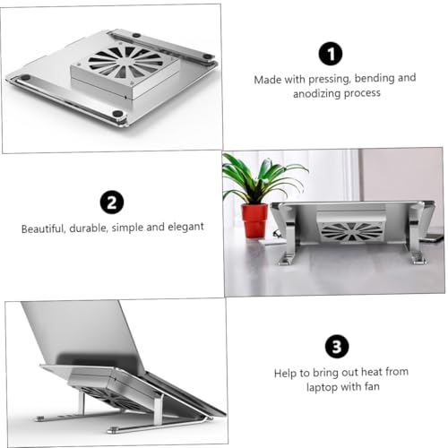 Base para portátil con ventilador y altura ajustable de aluminio miniatura 7