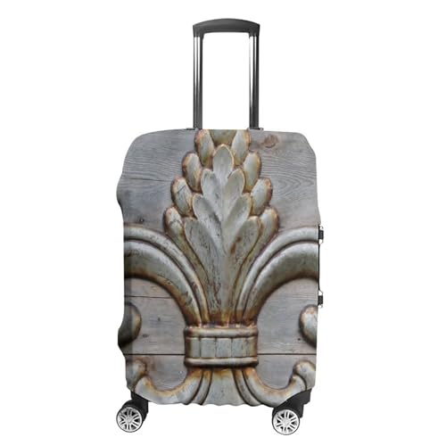 Tin Fleur-de-lis Detail Travel Luggage Cover Suitcase Protector Fits 19-32 Inch Case XL