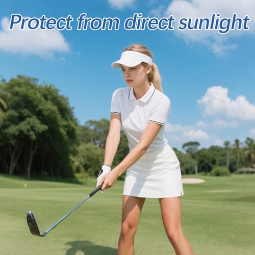 Image of Adjustable Sport Sun Visor Hats Bulk Solid Color Blank Golf Cap Anti Ultraviolet for Beach Tennis Baseball