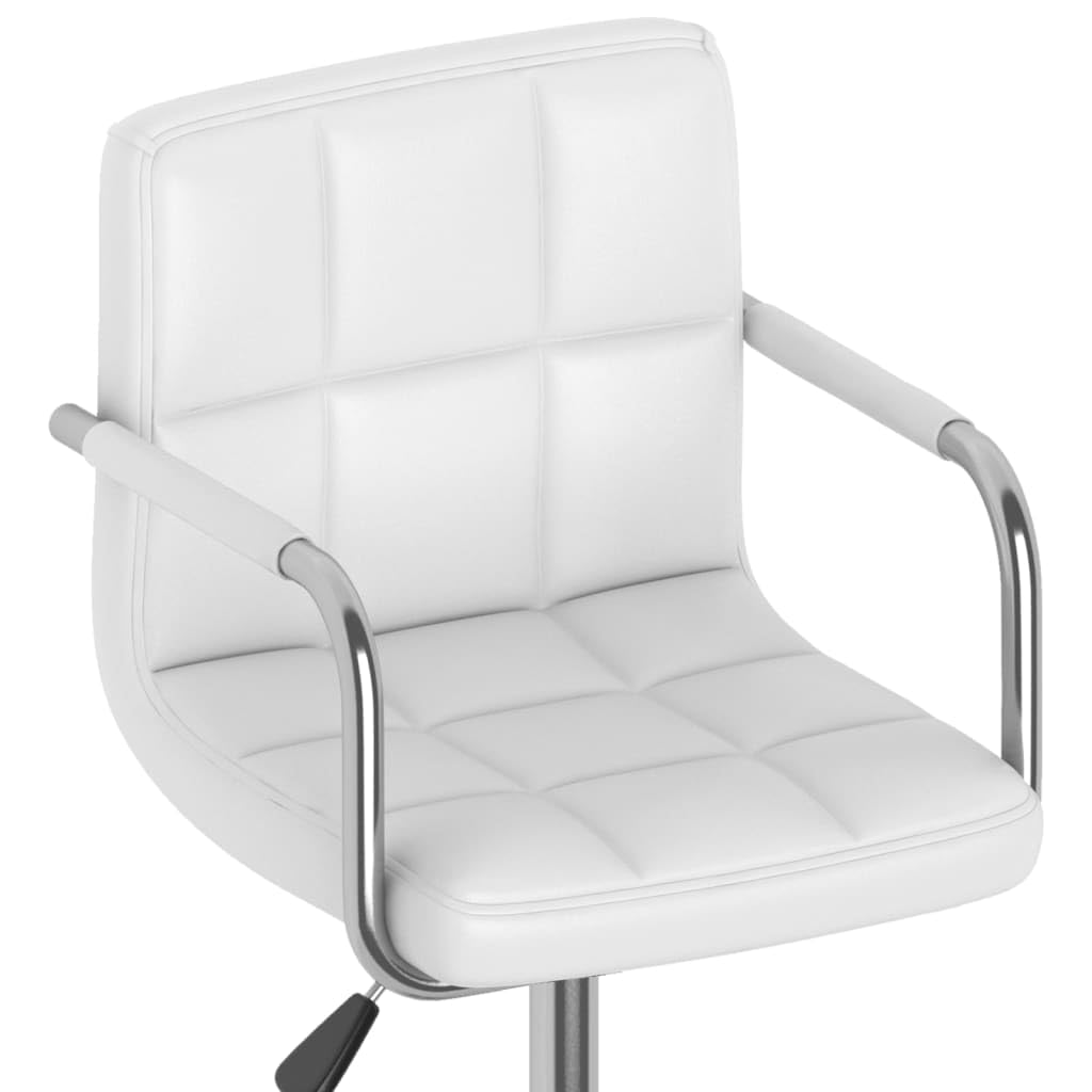Mesa de comedor, sillas de sala de estar, sillas de comedor multifuncionales, 2 piezas, giratorias, de piel sintética, blanca, para comedor, estudio, dormitorio