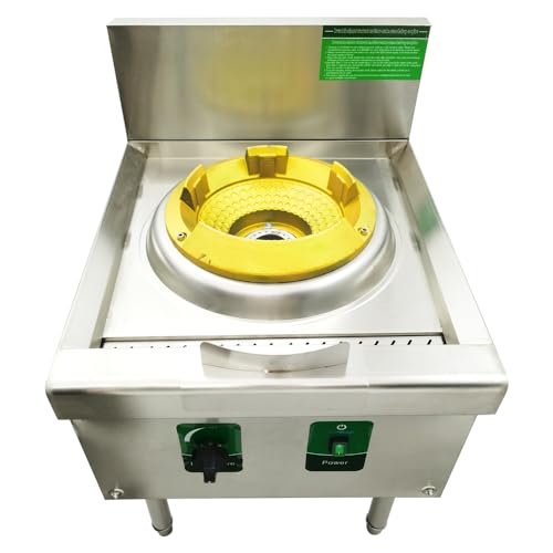 TECHTONGDA Commercial Gas Stove Chinese Wok Range Burner Stainless Steel 12.2