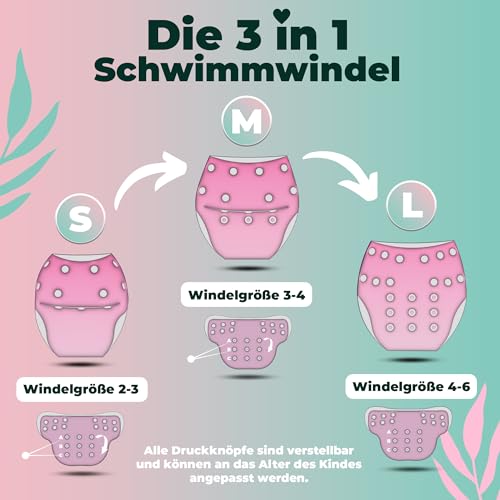 KIDVERSE Schwimmwindel Baby 0-3 Jahre - Schwimmwindeln wiederverwendbar – Ansicht 4