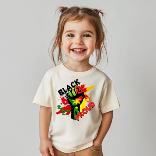 Funny Juneteenth Shirts for Todder Boys Girls Kids, African American History Shirts 1865 Peace Love Tees 2-8T3