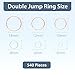 Mandala Crafts Assorted Rose Gold Double Jump Rings for Jewelry Making - 540 Pcs Mini Split Key Rings Set for Crafts, DIY Keychains, and Accessories