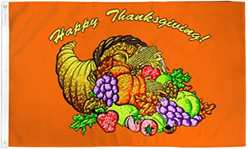 Happy Thanksgiving Flag 3x5ft Poly