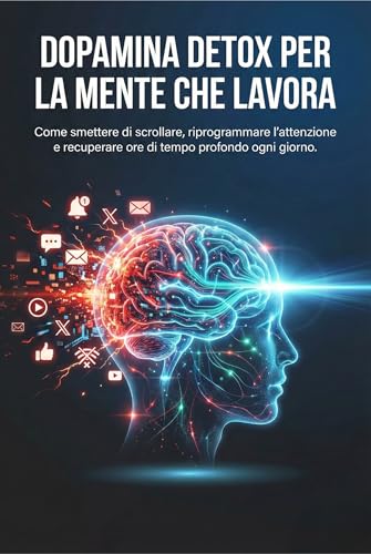 DOPAMINA DETOX PER LA MENTE CHE LAVORA: Come smettere di scrollare, riprogrammare l’attenzione e recuperare ore di tempo profondo ogni giorno. (Italian Edition)