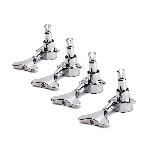 Yardwe Bass Guitar Tuning Pegs Sealed Machine Heads for Electric Acoustic Guitars Durable Plated Tuners with Screws and Ferrules for Efficient Bass Tuning