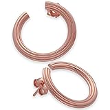 ⚖ Peso: 4,40gr Pendientes de aro minimalistas en oro rosa, pendientes de plata, pendientes de aro pequeños, pendientes de aro, pendientes de orejeras, detrás de la oreja (Chapado en oro rosa)