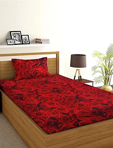 Image of Prime Collection 230 TC Cotton-Blend Fabric Single Sized(90x60) Inch 1 Bedsheet with 1 Pillow Covers - Single Bedsheet for Single Bed