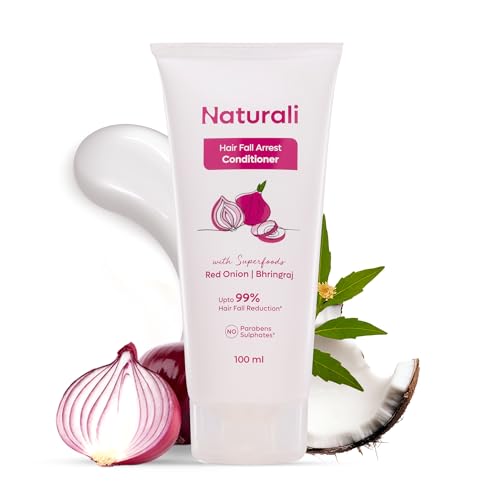 Hairfall Arrest Conditioner with Red Onion & Bhringraj | Sulphate & Paraben-Free Conditioner For Women & Men | Tames Dry, Frizzy Hair | Nourishes, Det
