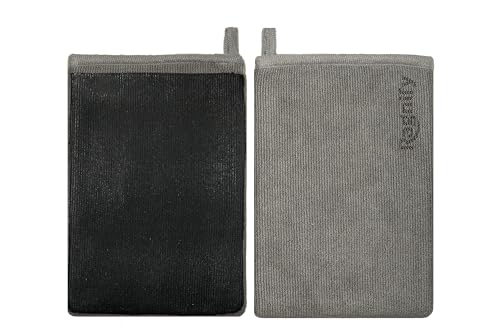 Ragnify Pack of 2 Clay Mitt Auto Detailing Medium Grade Clay Bar Alternative Mitt for Flawless Removal of Surface Bonded Micro Contaminant (Gray)