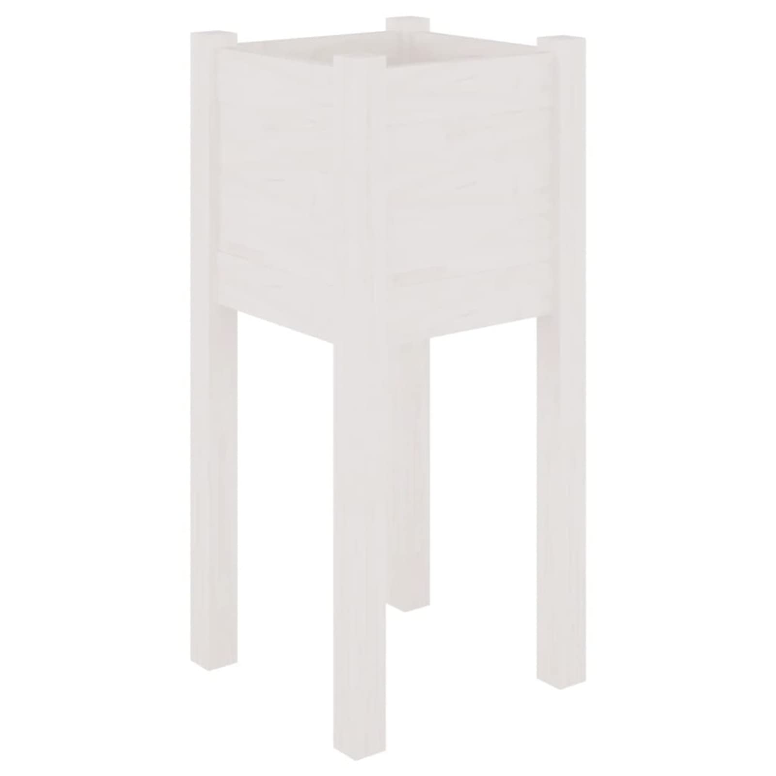 Jardineras 2 uds, Huerto Urbano Terraza, Huerto En Casa, Tierra Huerto Urbano, Huerto Vertical, Mesa De Cultivo, Madera Maciza de Pino Blanco 31x31x70 cm