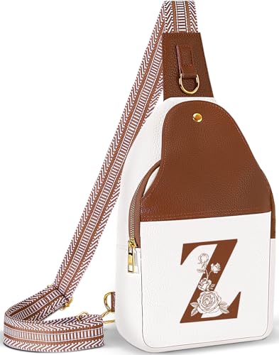 Image of Lizznoe Personalized Crossbody Bag for Women Leather Sling Bags with Initial Letter Chest Bag for Travel, Gift for Mom Wife