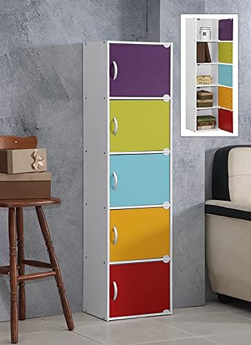 Rainbow Kids' 5-Door Toy Storage Bookcase