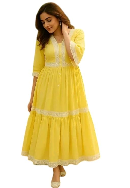 Plus &amp; Big Size Long Layered Kurta for Women and Girls