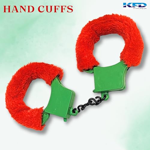Image of Kaku Fancy Dresses Hand Cuffs for Kids /Phenovo Police Cop Sheriff Officer Handcuff Toy /Police Role Play Costume Accessories Metal Fur Handcuffs /Hathkadi Toy