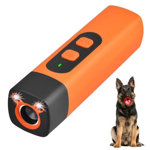 kailisi Antibell Ultraschall Gerät, 2025 Neuestes Handgerät Anti Bell Gerät Hunde, Ultraschall Handheld Hunde Training Antibell für Hunde Drinnen Draußen für Hundetraining und Gehen (Orange,1Pcs)