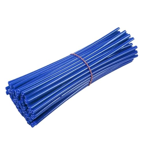 jiningxinxin 72pcs Bicycle Wheel Spoked Protector Wraps 24cm Wheel Rim Spoke Wrap Kit For Motorcycle Bike Color Rims Skin Trim Covers Pipe(Dark Blue)