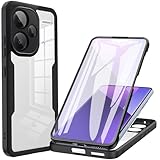 Ephoou for Xiaomi Redmi Note 13 Pro Plus 5G Clear Case with Screen Protector, Dual Layer Full Body Shockproof Dustproof All-Inclusive Cover Case Redmi Note 13 Pro Plus 5G QB-Black