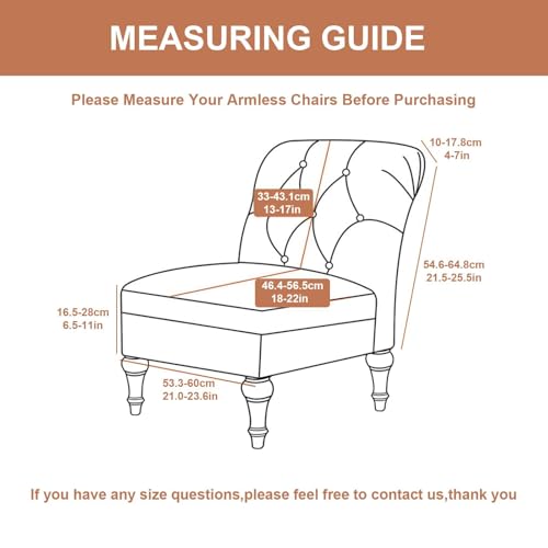 Image of Eco-Ancheng Armless Chair Slipcover Removable Armless Accent Chairs Covers Washable Armless Slipper Chair Slipcover Printed Armless Chair Furniture Protector Covers for Living Dining Room Hotel