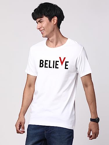 Image of ADRO 100% Cotton Lycra Tshirts for Men Combo Pack of 3 | Regular Fit | Printed T Shirt | Round Neck Half Sleeve| Mens Tshirts