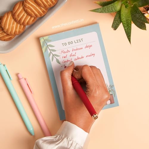 Image of A6 Notepads with 90 GSM Premium Paper | 96 Tearable Pages - Compact Daily Planner for Notes | To-Do Lists, Office, School & Personal Organization (Leafy To Do List)