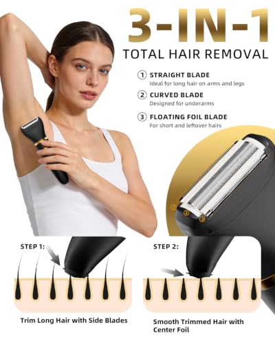 Image of Ufree 3-in-1 Bikini Trimmer Electric Razors for Women, Gifts for Women