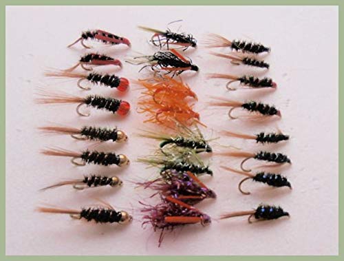24 Diawl Bach inc all patternsTrout Fishing Flies Size 10-12