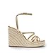 DREAM PAIRS Strappy Espadrille Platform Wedge Sandals for Women Dressy Summer, Comfortable Open Toe Sandals with Cushioned Insole and Ankle Strap Buckle,Size 8.5,Gold,SDPW2421W