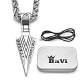 BAVIPOWER Runic Odin's Gungnir Spear Head Pendant Necklace 316L Stainless Steel Nordic Scandinavian