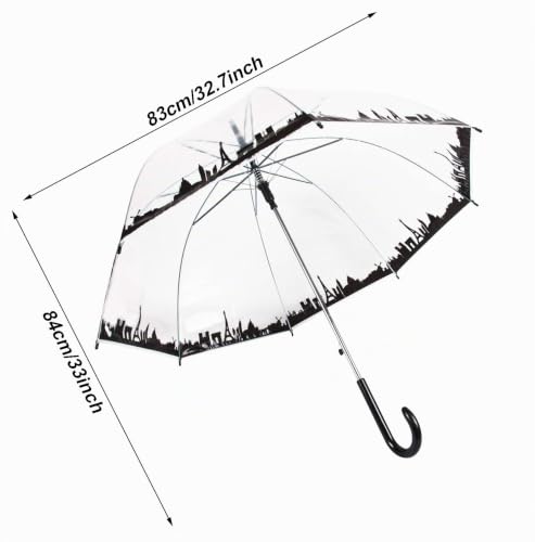 Paraguas automatico y transparente de cupula ThreeH para mujer KS25B 4